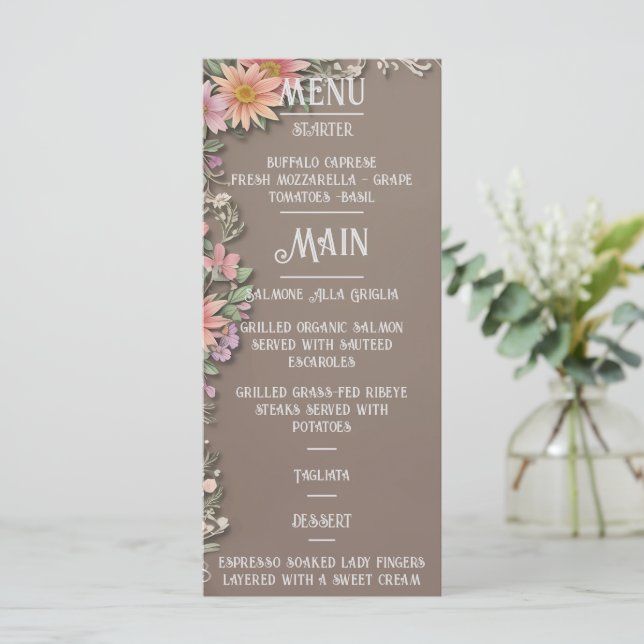 Menu Mariage Floral Elegance (Debout devant)