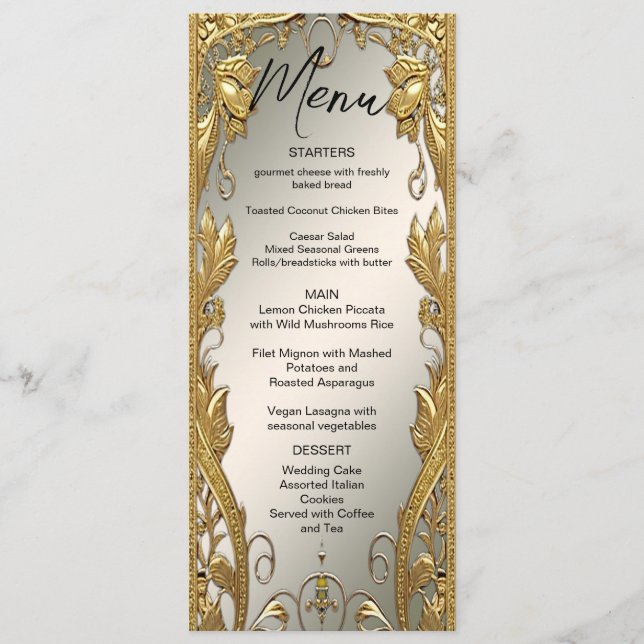Menu Mariage Floral Gold (Devant)