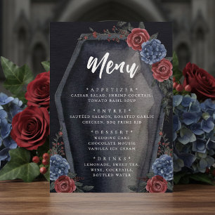 Menu Mariage Floral Gothique Cercueil