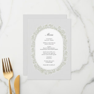 Menu Mariage Floral Gypsophile Monogramme Souffle de Bé