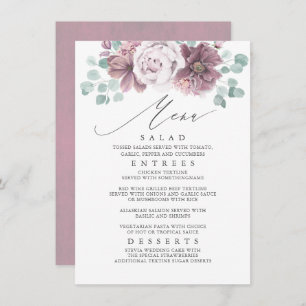 Menu Mariage Floral Mauve