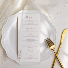 Menu Mariage Floral Mauve