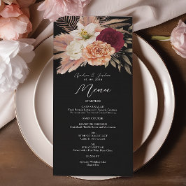 Menu Mariage floral noir de Bourgogne