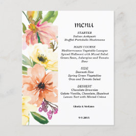 Menu Mariage Floral Ressort Budget