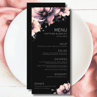 Mariage Floral Rose Moderne Noir