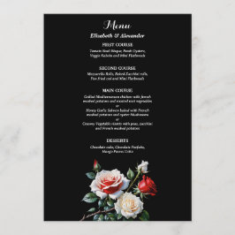 Menu Mariage floral rose rose foncé