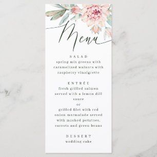 Menu Mariage Floral Rougeur   Jardin Botanique Romantiq
