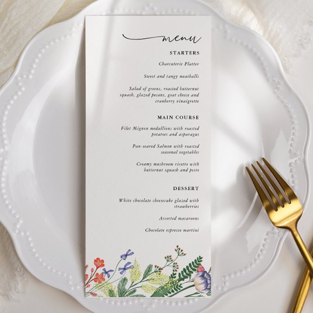 Menu Mariage floral Secret Garden (Créateur téléchargé)