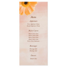 Menu Mariage floral Tangerine