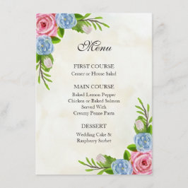 Menu Mariage Floral Watercolor