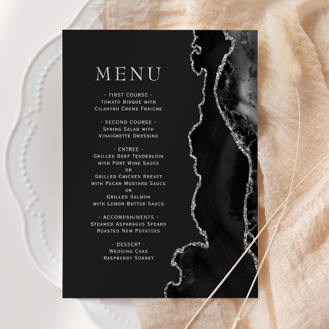 Menu Mariage foncé de l'âge d'argent noir (Créateur téléchargé)