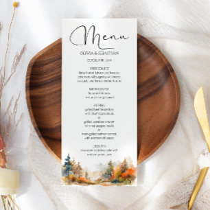 Menu Mariage forestier d'automne rustique