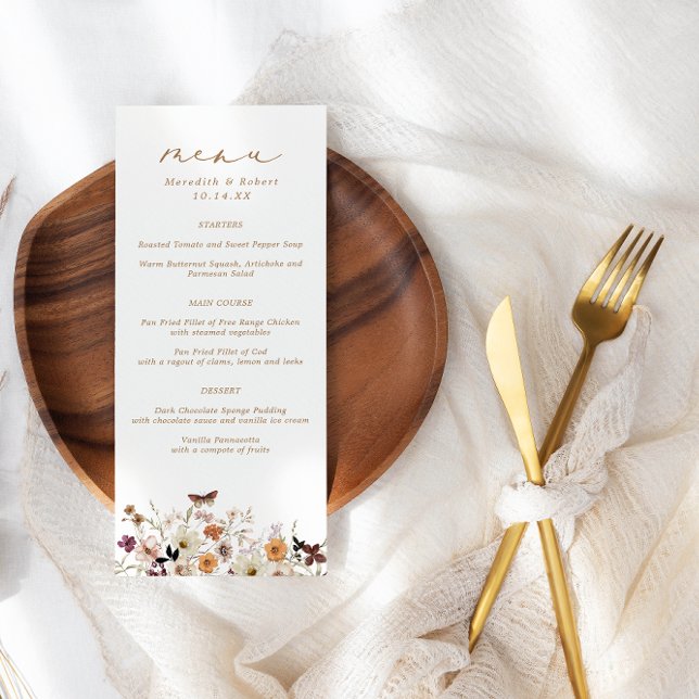 Menu Mariage frontalier Fleur sauvage d'automne (Créateur téléchargé)