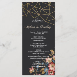 Menu Mariage géométrique d'or
