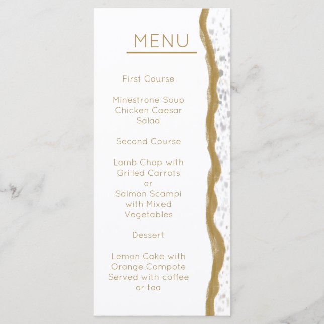 Menu Mariage Gold Edge simple (Devant)