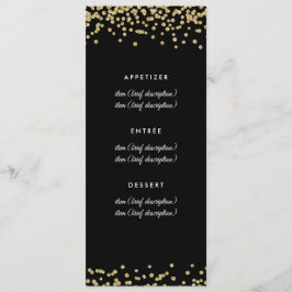 Menu mariage Gold Faux Parties scintillant Confett