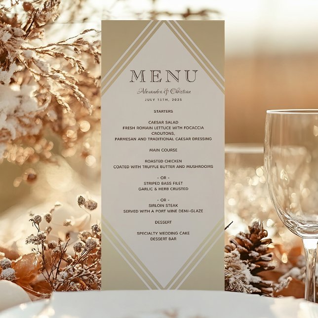 Menu Mariage Gold Foil (Créateur téléchargé)