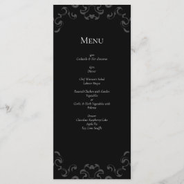Menu Mariage gothique gris et noir