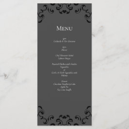 Menu Mariage gothique gris noir