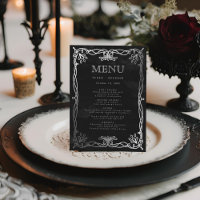 Menu Mariage gothique médiéval Argent Ivy