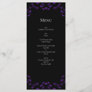 Menu Mariage gothique violet et noir
