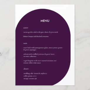 Menu Mariage graphique géométrique violet moderne