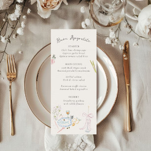 Menu Mariage Illustré Coloré Fantaisiste