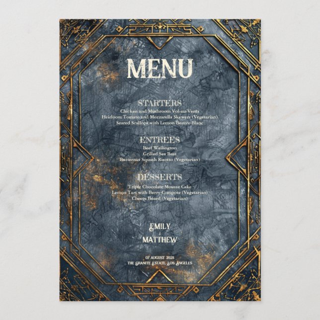 Menu Mariage Imaginaire Dwarven Splendor (Devant)
