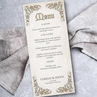 Menu Mariage Imaginaire Swords Gamer