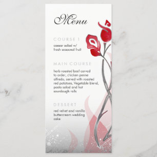 Menu Mariage incendie et glace Roses d'argent ro