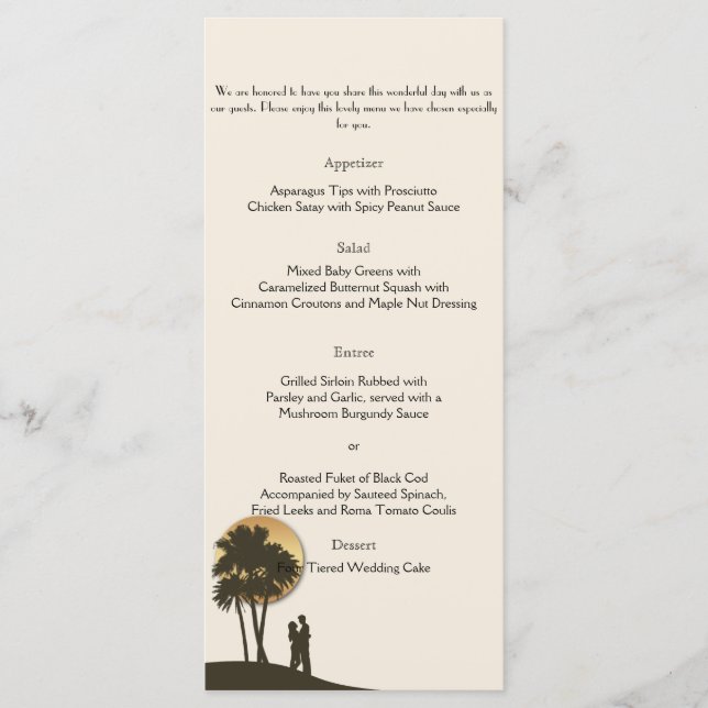 Menu Mariage Island Paradise (Devant)