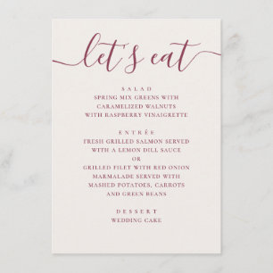 Menu Mariage Ivoire Douce. Dîner de Réception en Écritu