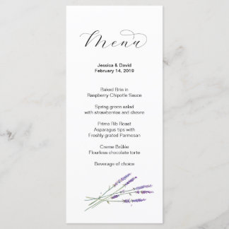 Menu Mariage Lavande aquarelle