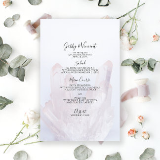 Menu Mariage Lavande Lumière Purple Crystals