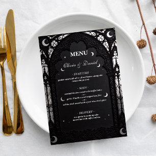 Menu Mariage Luxueux Céleste Cathédrale Dentelle Gothiq