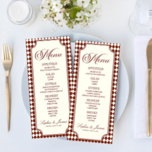 Menu Mariage Luxueux de Vieux Argent Bourguignon Ivoire