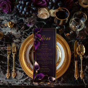Menu Mariage Luxueux Lys Callas Violet et Or