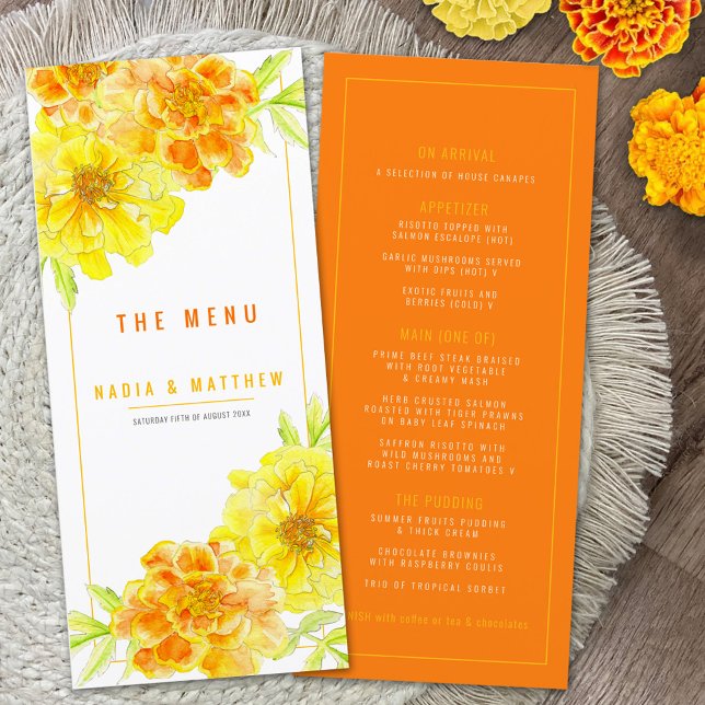 Menu Mariage marigold jaune orange (Créateur téléchargé)