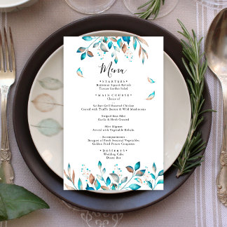 Menu Mariage Marine Modern Greenery