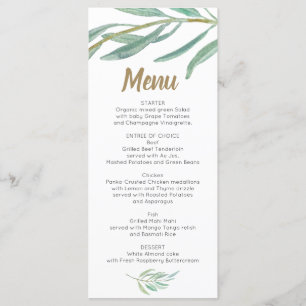 Menu mariage - Menu Fête des mariées Verdure rusti
