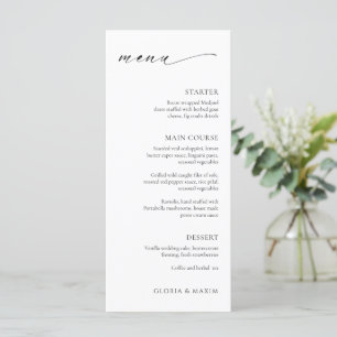 Menu Mariage minimal moderne et élégant