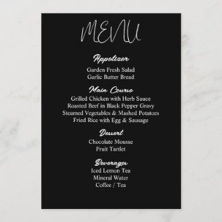 Menu Mariage Minimalis - Imprimé