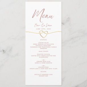 Menu Mariage minimaliste