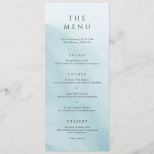 Menu Mariage Minimaliste Abstrait Sarcelle Moderne