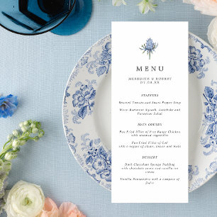 Menu Mariage minimaliste de chardon bleu