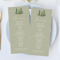 Mariage minimaliste de la forêt de pins neigeux d'