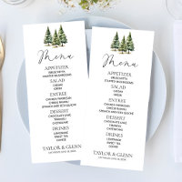 Mariage minimaliste de la forêt de pins neigeux d'