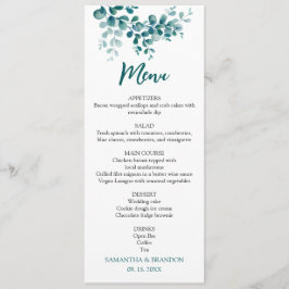 Menu Mariage minimaliste de verdure eucalyptus