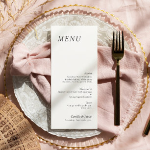 Menu Mariage minimaliste et élégant