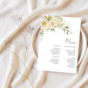 Menu Mariage minimaliste Ivory Bliss